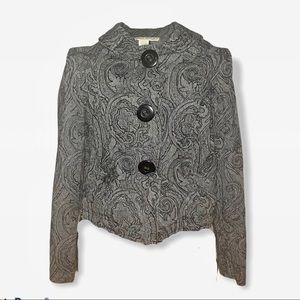 Bamboo Traders Gray/Black Embroidered Blazer